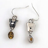 Vintage citrine earrings silver
