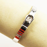 Sterling buckle bracelet with coral