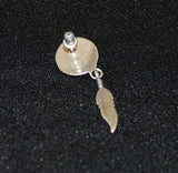 Back of Coral & Sterling Feather Native American Earrings