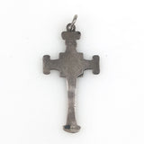 Sterling Floral Cross Pendant Vintage 