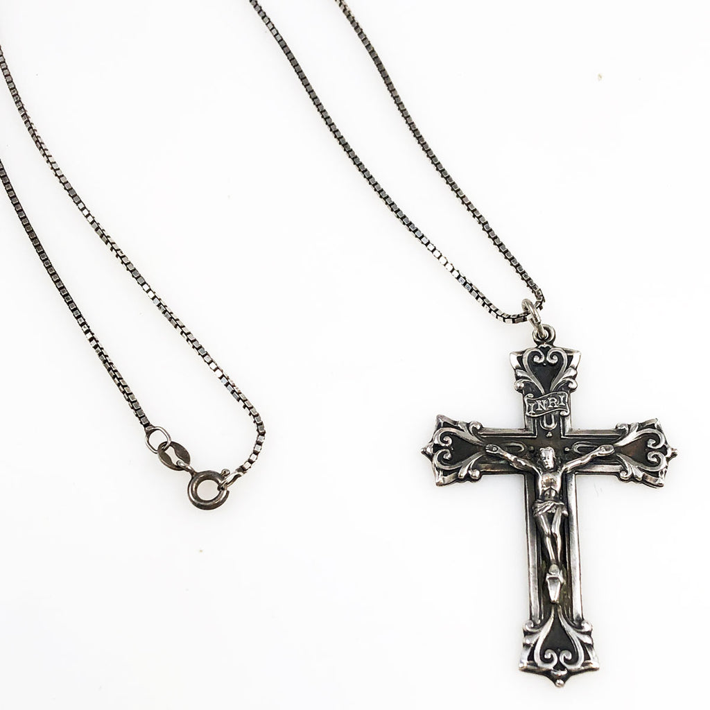 Sterling Silver Cross Crucifix Necklace by Chapel