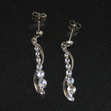 Sterling Silver CZ Drop Earrings