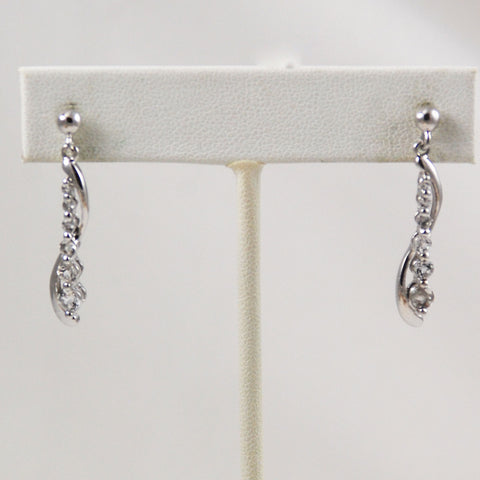 Sterling CZ Drop Earrings