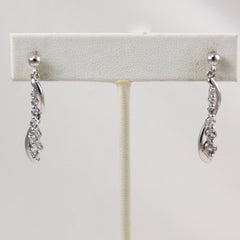 Sterling Silver CZ Drop Earrings