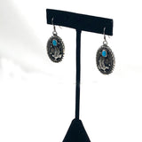 Sterling Silver Turquoise Eagle Earrings Native American