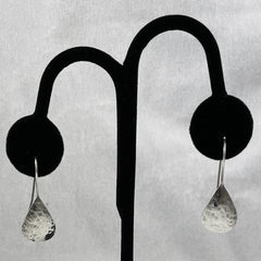 Hammered Sterling Silver Tear Drop Earrings