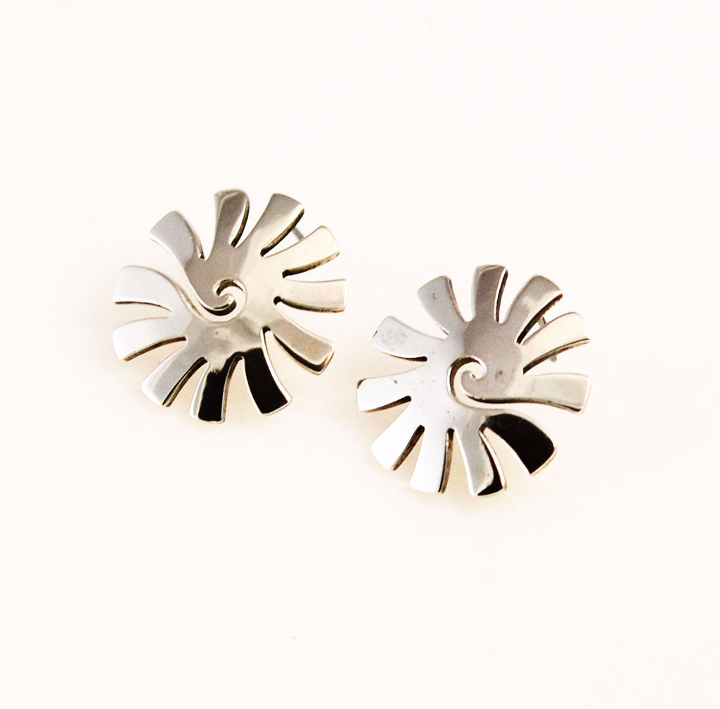 Sterling Silver Swirling Sun Earrings