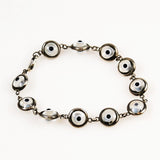 Vintage Sterling Silver Eye Bead Bracelet