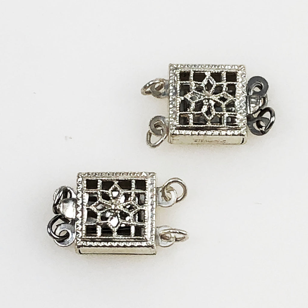 Sterling filigree box clasp