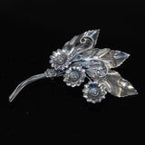 Sterling Silver Floral Brooch Vintage