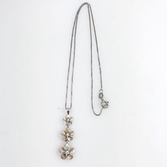 Sterling Silver Triple Flower Necklace
