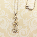 Sterling Silver Triple Flower Necklace