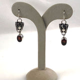 Garnet Gemstone Earrings Vintage