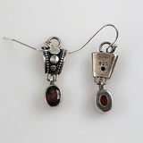 Garnet Gemstone Sterling Earrings Vintage