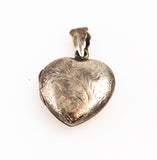 Sterling Heart Locket Charm Embossed