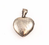 Sterling Heart Locket Charm Embossed