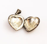 Sterling Heart Locket Charm Embossed