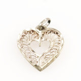 Sterling Filigree Heart Charm