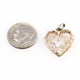 Sterling Filigree Heart Charm Vintage