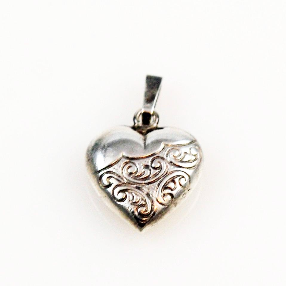 Sterling Heart Charm 1940's