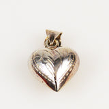Sterling Hand Engraved Puffy Heart Charm