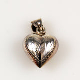 Victorian puffy heat charm sterling silver
