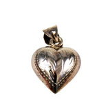 Victorian puffy heat charm sterling silver