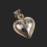 Victorian puffy heat charm sterling silver