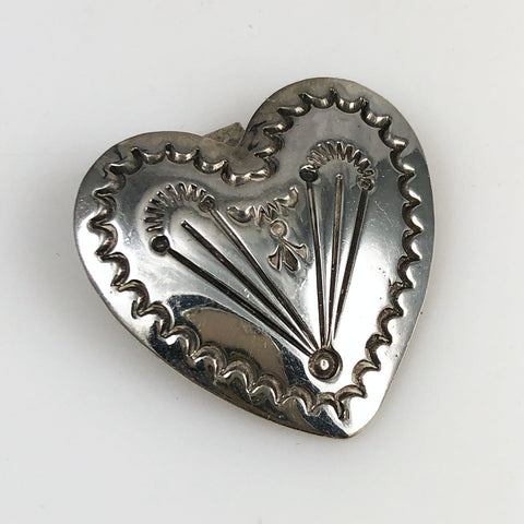 Navajo sterling heart pendant by Phillip Guerro