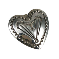 Sterling Native American Heart Pendant or Brooch Vintage