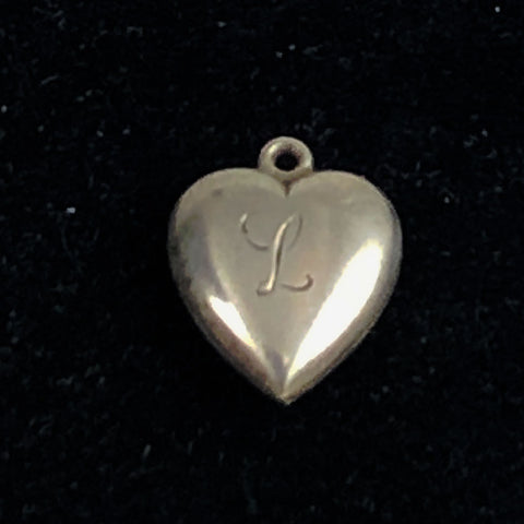 sterling silver L heart charm