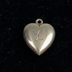 Sterling Hand Engraved Initial L Heart Charm