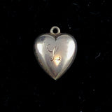 Victorian puffy heart charm sterling