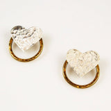 Sterling Silver & Brass Heart Earrings