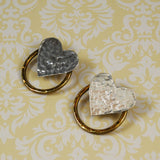 Sterling Silver & Brass Heart Earrings