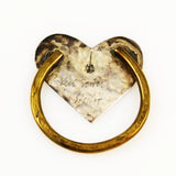 Sterling Silver & Brass Heart Earrings Signed Smith