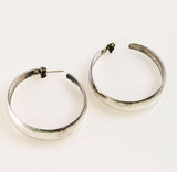 Large Sterling Silver Hoop Earrings Mexican