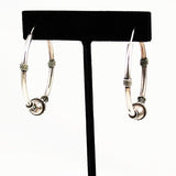 Large Bali Sterling Silver Hoop Earrings