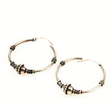 Large Bali Sterling Silver Hoop Earrings