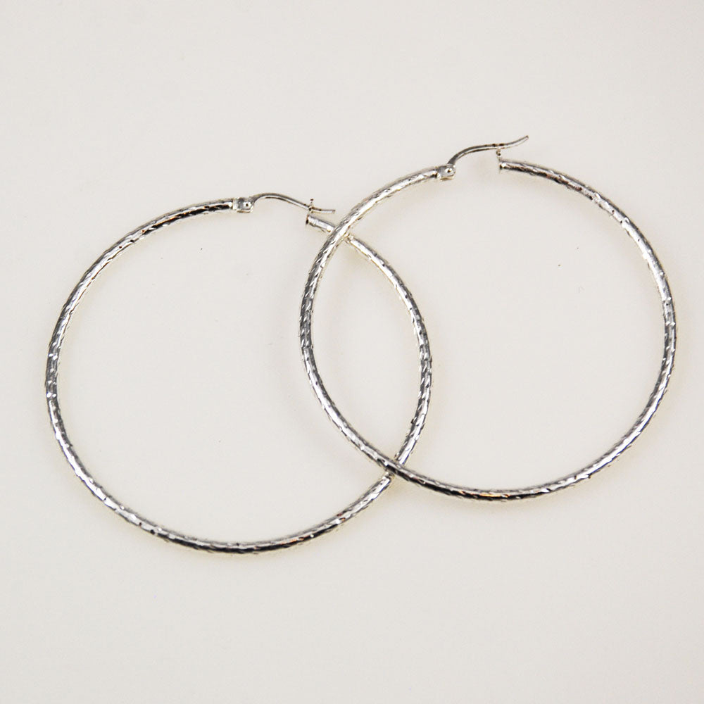 Large Sterling Silver Hoop Earrings 2 inch