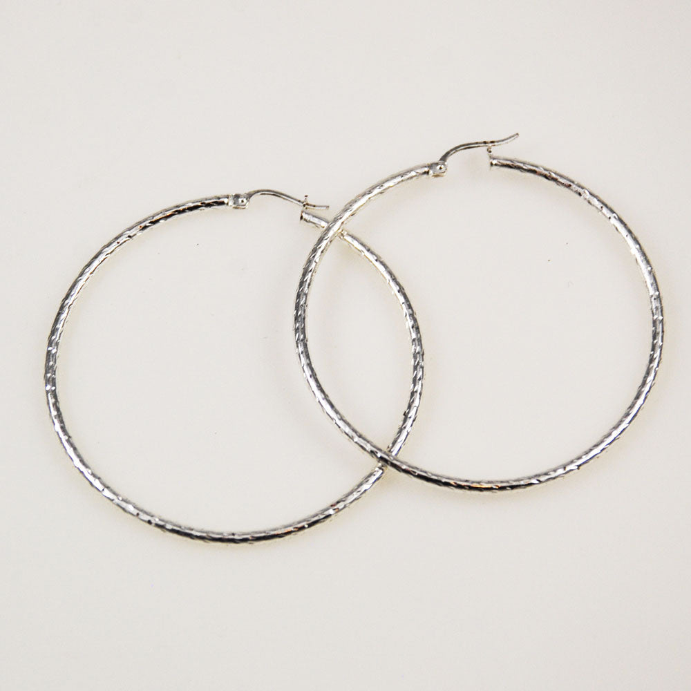 30mm Silver Hoop Earrings | Hersey & Son Silversmiths