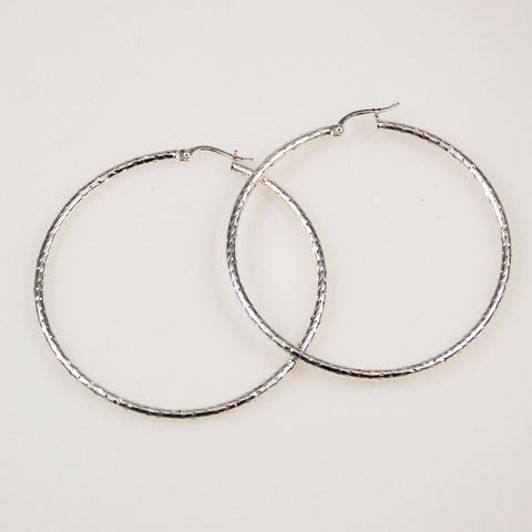 Large Sterling Silver Hoop Earrings 2 inch