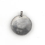 Hopi Sun Face Sterling Pendant signed MT