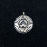 Hopi Sun Face Sterling Pendant by Mark Tawahongva