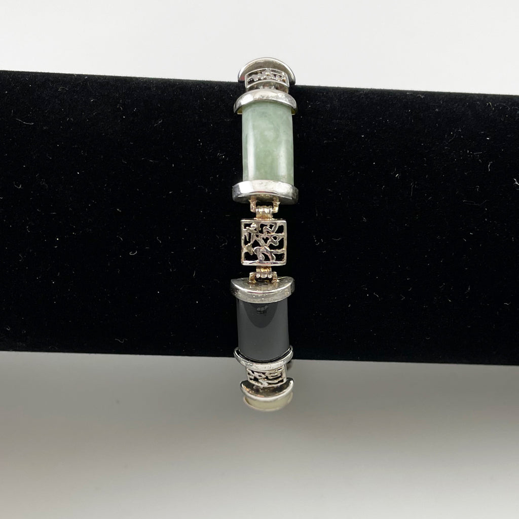 Jade Sterling Silver Bracelet