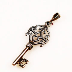 Sterling Skeleton Key Pendant