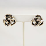 Sterling Knot Earrings with 14K gold posts
