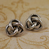 Sterling Knot Earrings with 14K gold posts