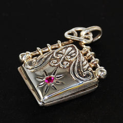 Sterling & Ruby Locket Pendant