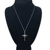 Vintage Mexican silver cross necklace